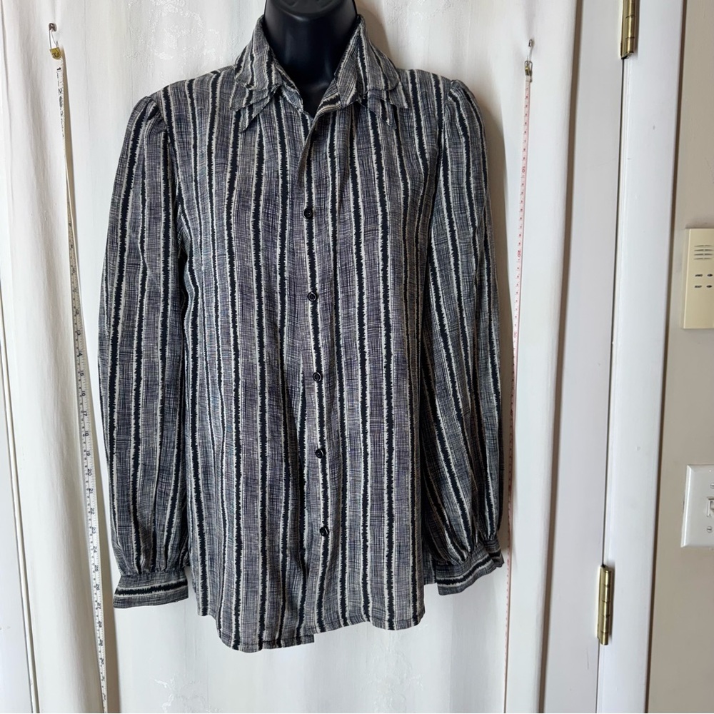 Vintage Umi Collections by Anne Crimmins Striped Silk Blouse